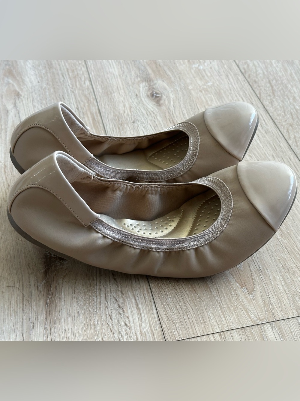 dexflex comfort Nude Patent-Cap Ballet Slip on Shoes Flats Work/ Casual Shoes